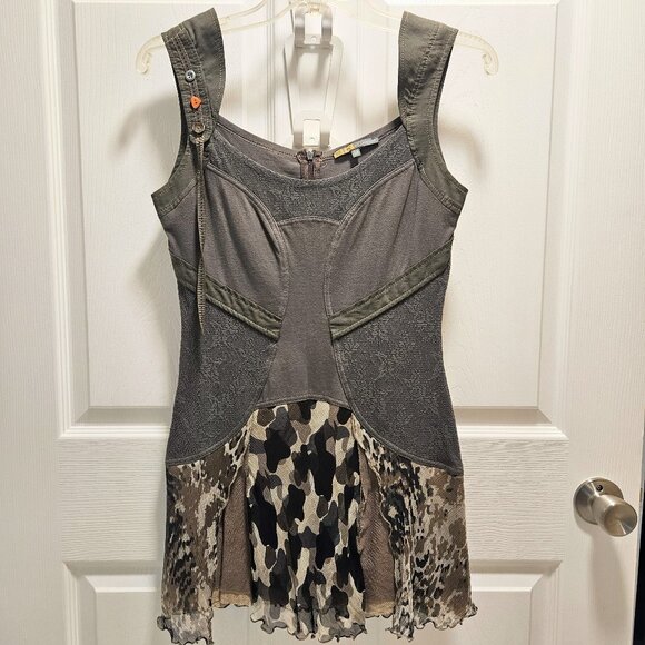 Designer Military Green Camo Tunic Top - Picture 1 of 7